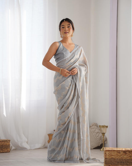Grey color georgette saree price