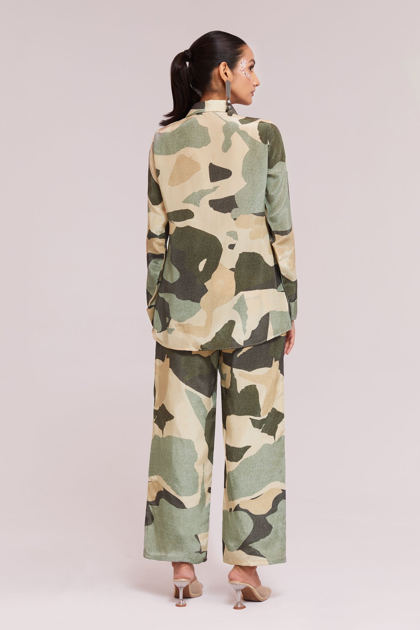 Multi color crepe printed readymade co ord set images