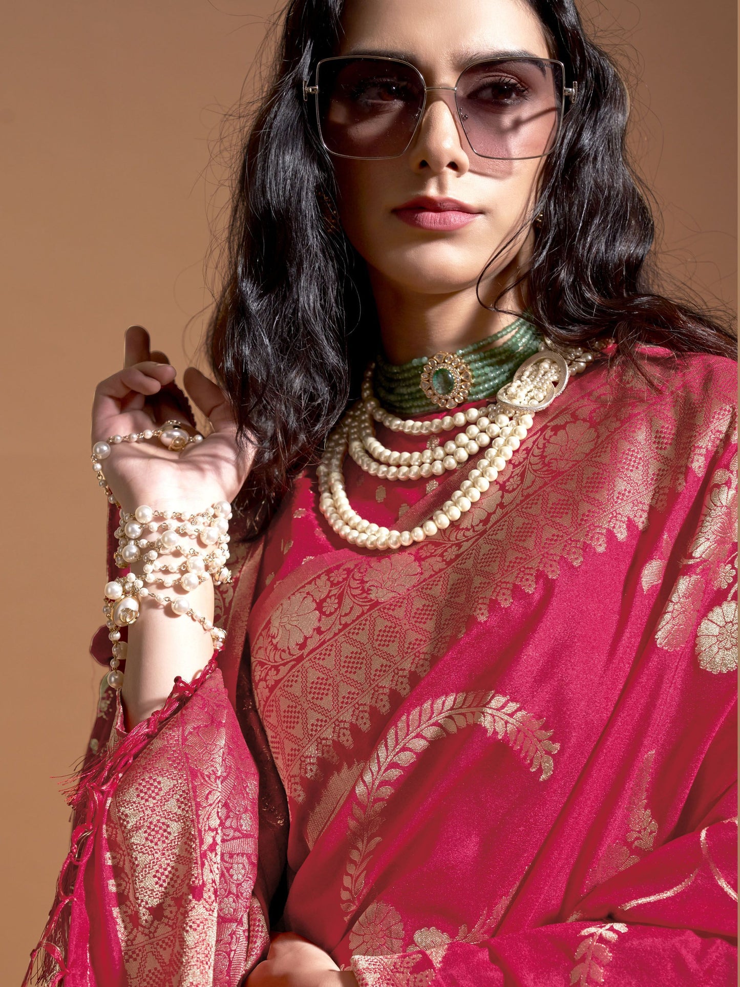 Pink Georgette sarees Party Wear