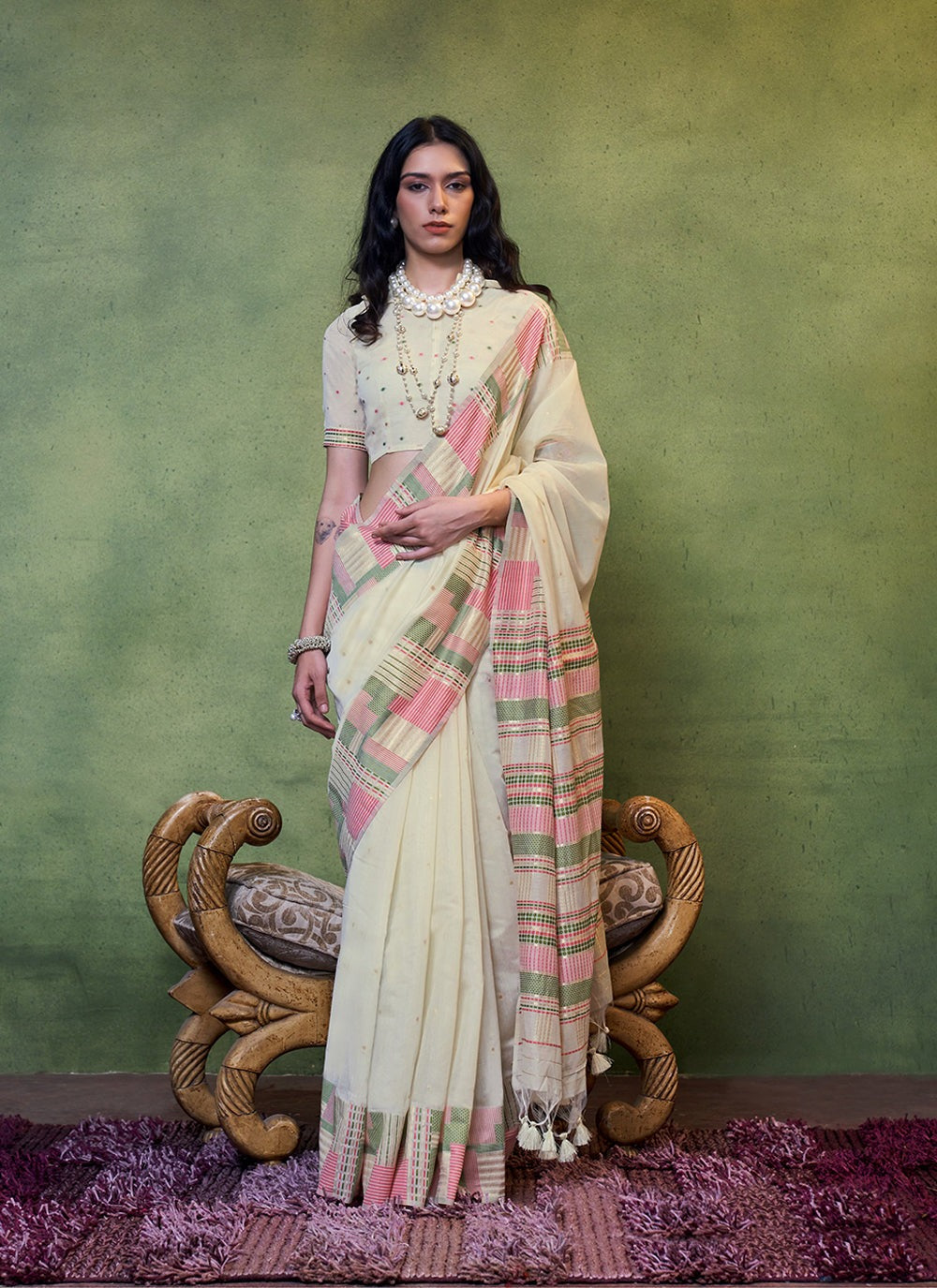 Off white Saree for wedding