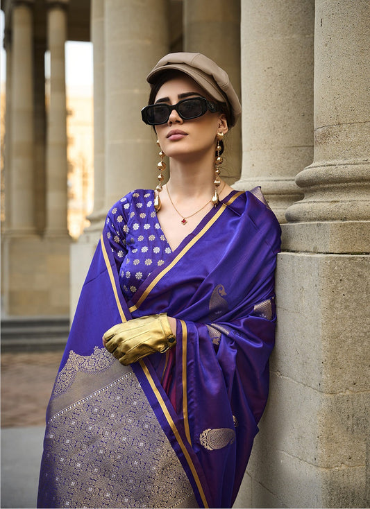 Purple color japan crepe saree for women price