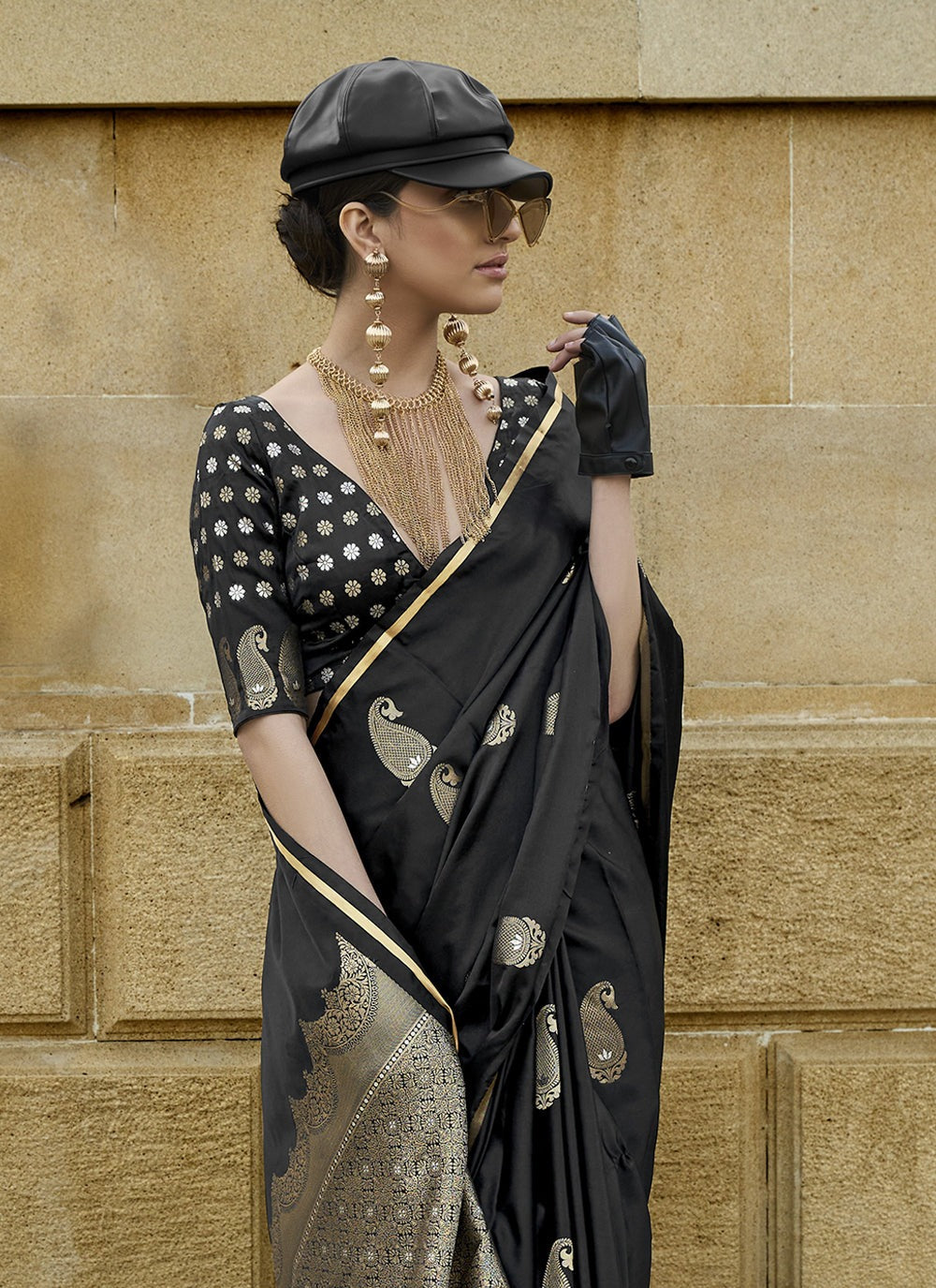 Black saree party wear