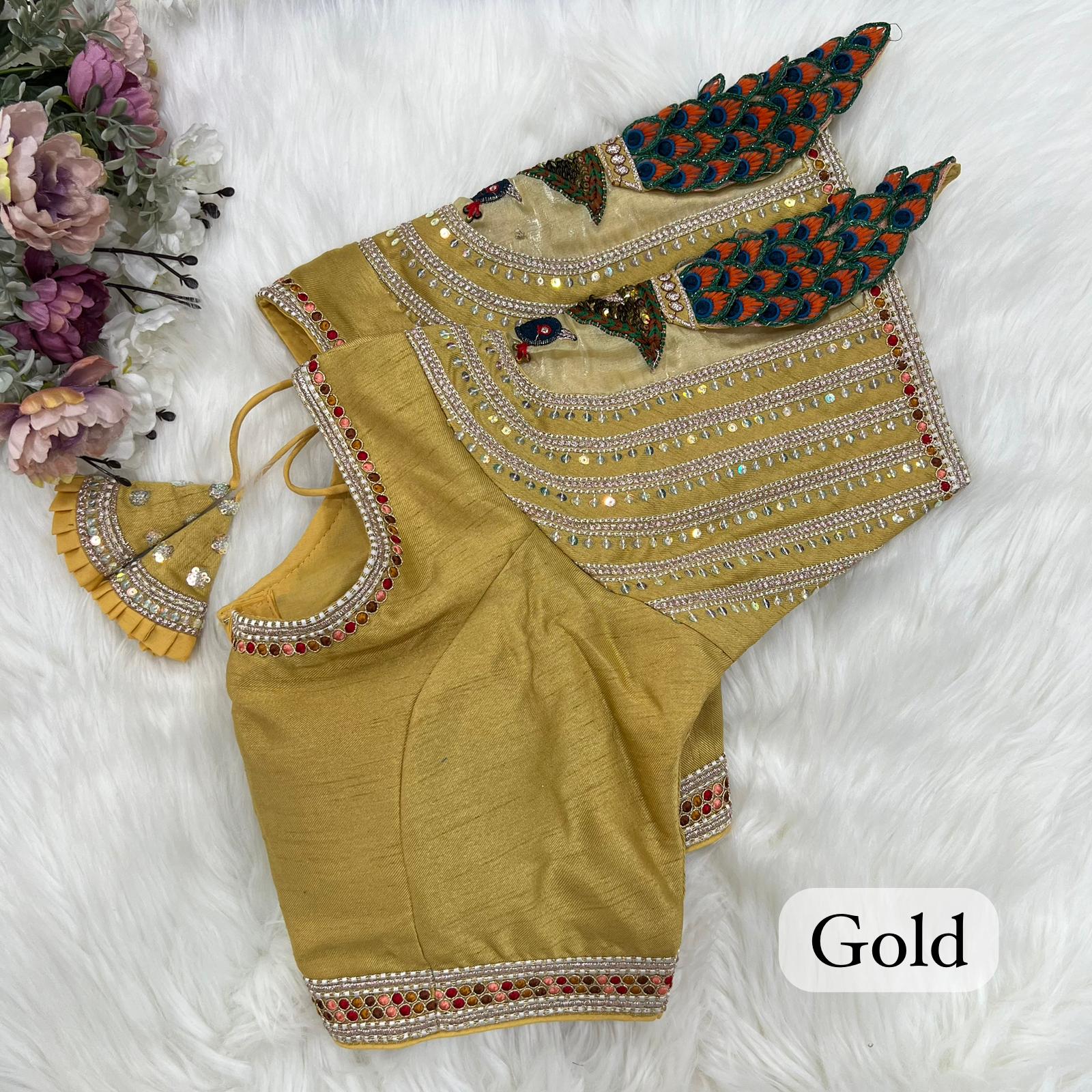 Beige color designer blouse for party