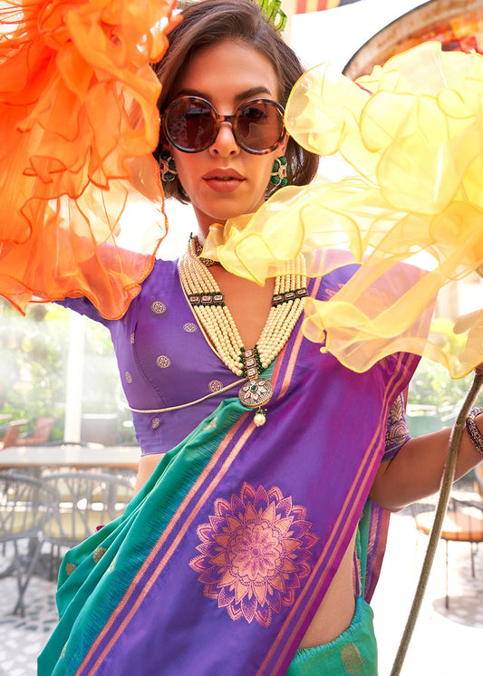 Rama handloom silk saree for women online