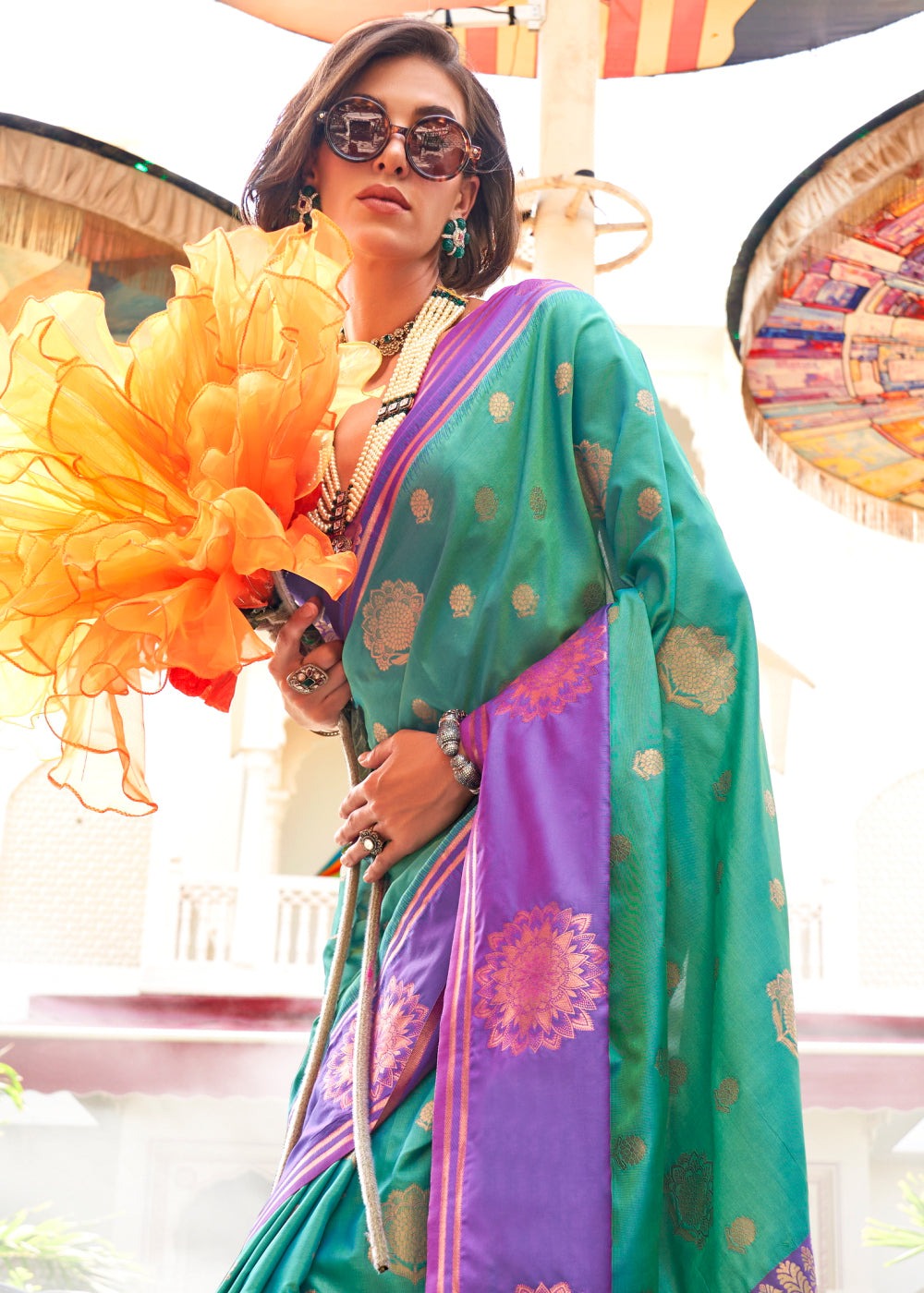 Rama handloom silk saree for women online shopping