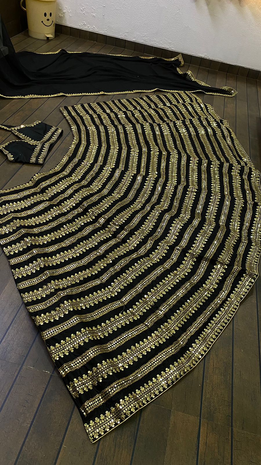 Bollywood Style Balck Kasturi Silk Lehenga Choli For Reception Wear