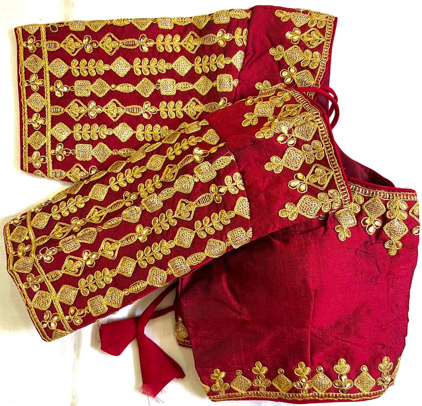 Maroon color phantom silk readymade blouse images