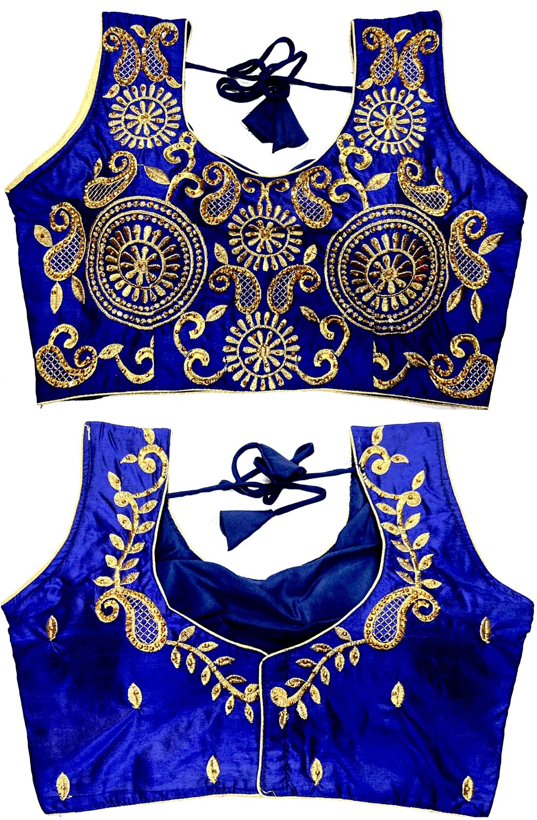 Navy Blue color silk hand work blouse price