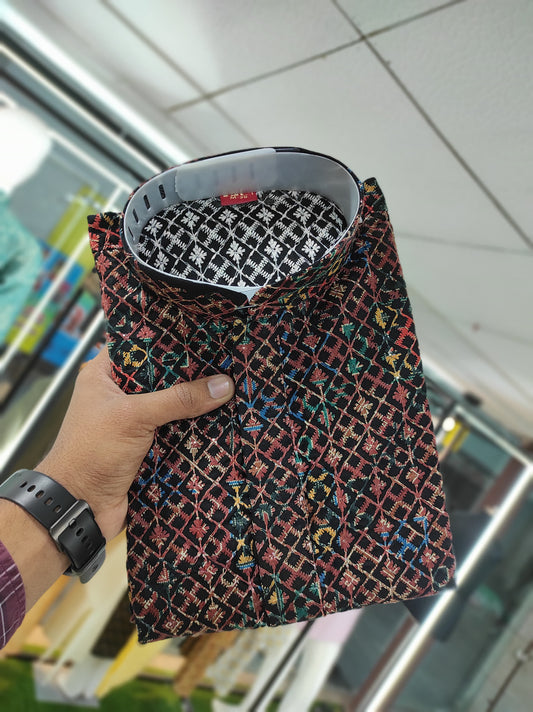 Multi color rayon kurta with pyjama