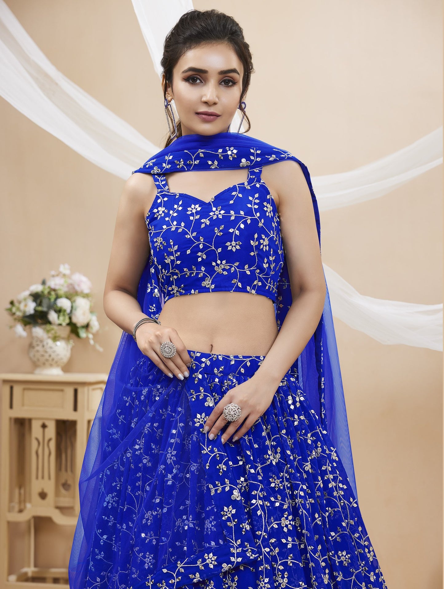 Embroidered Georgette Lehenga