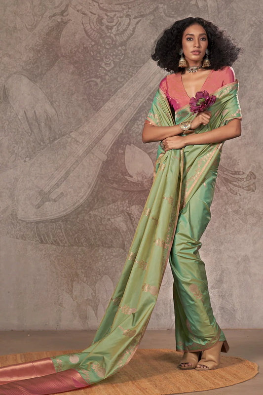 Green Saree Party Wear