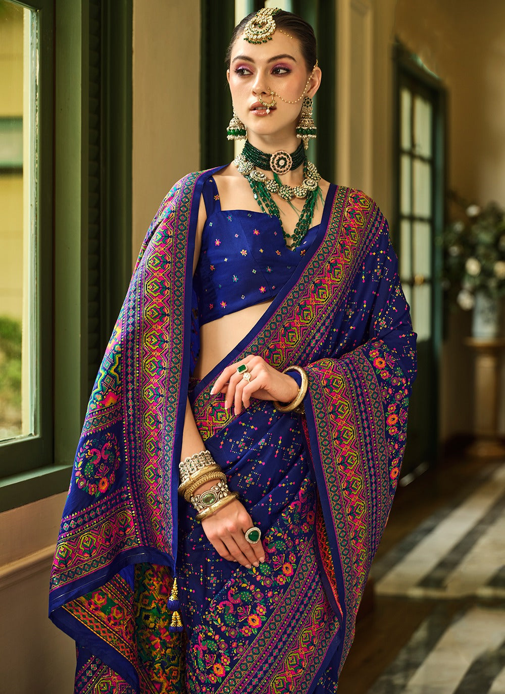 Royal Blue Banarasi Saree