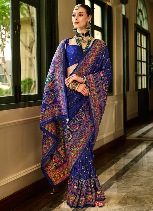 Blue Banarasi Saree for wedding
