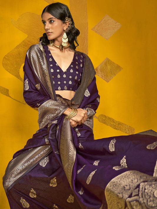 Wine color handloom silk saree for wedding