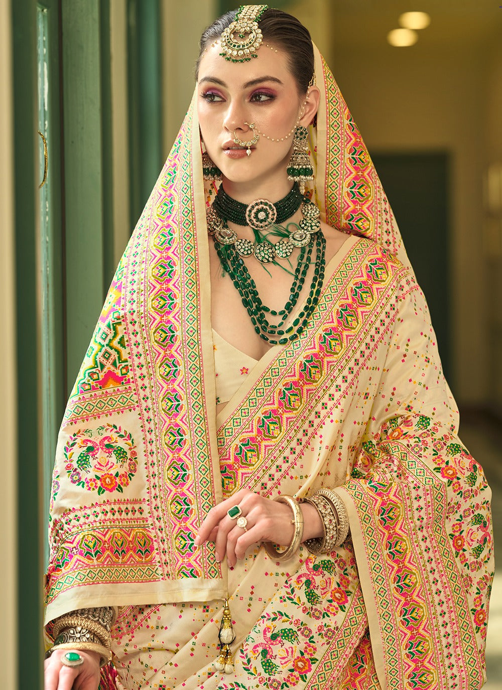 Beige Color Saree Party Wear