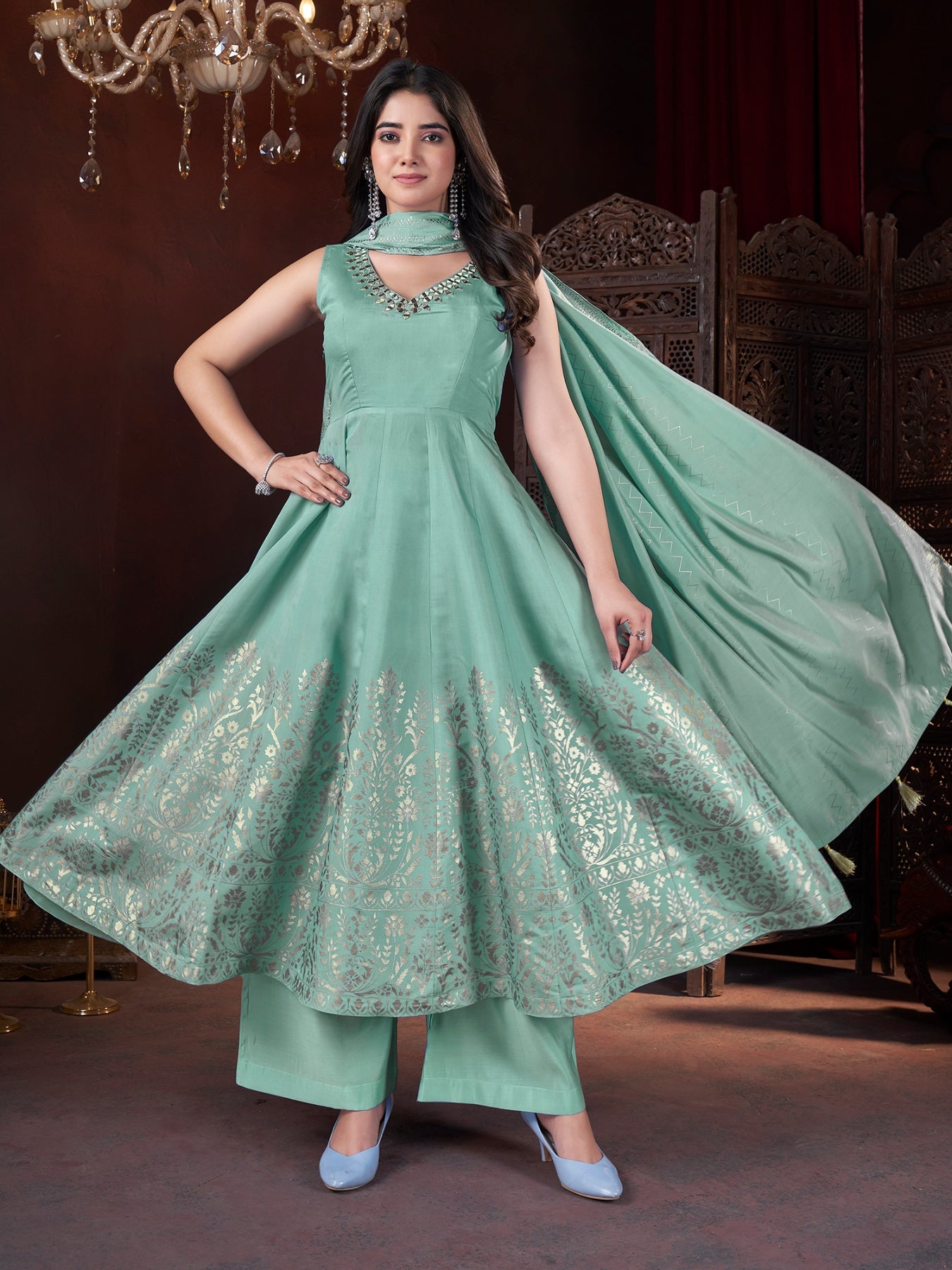 Green Sharara Set for Mehndi