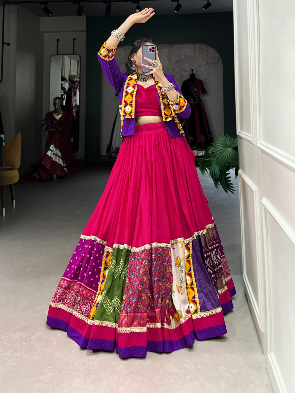 Pink navratri lehenga choli with price
