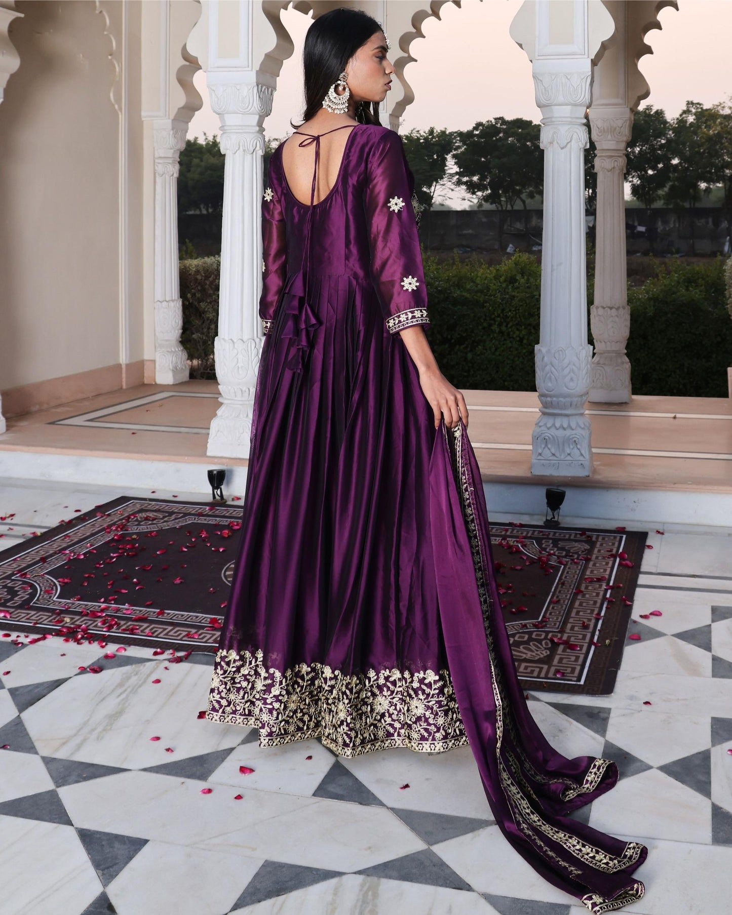 Purple color rangoli silk salwar suit with dupatta online