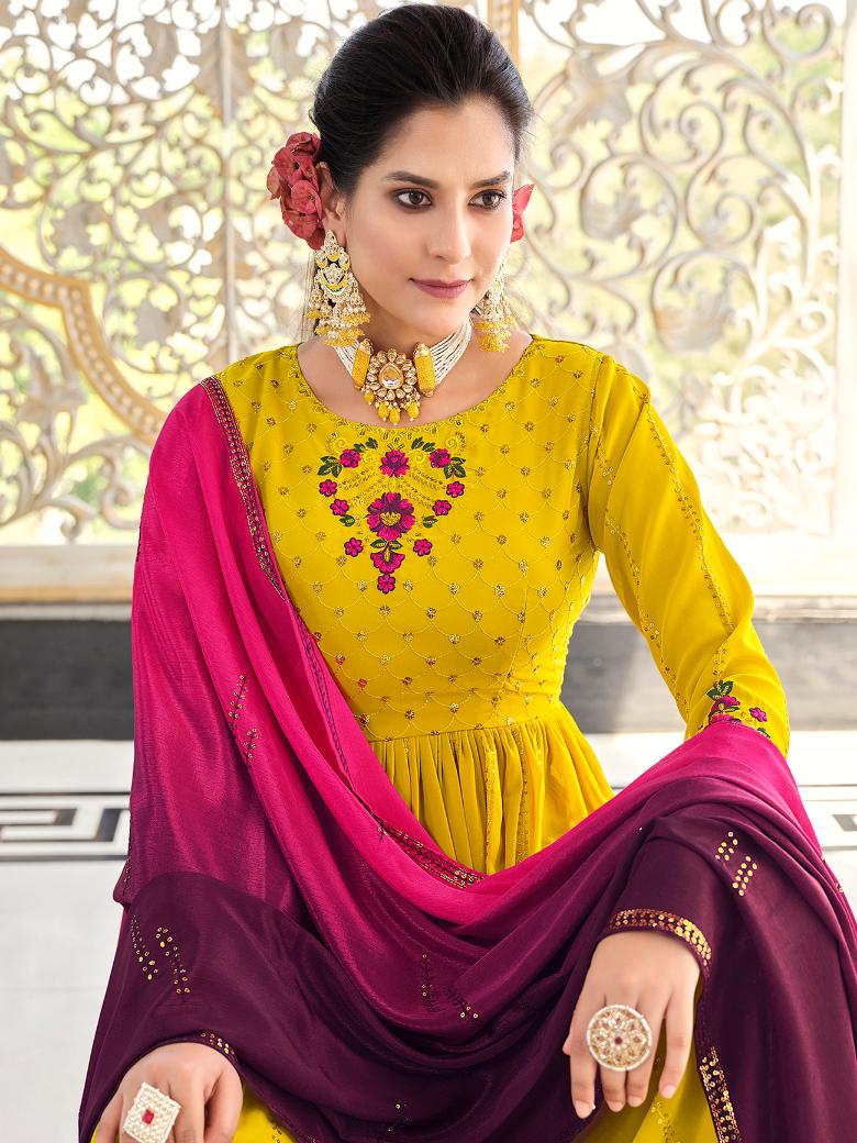 Girls yellow Suit for haldi