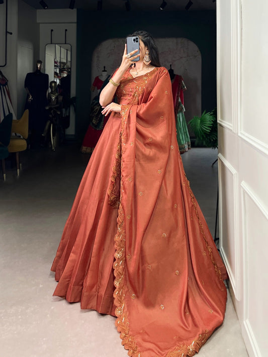 Orange Lehenga for Women