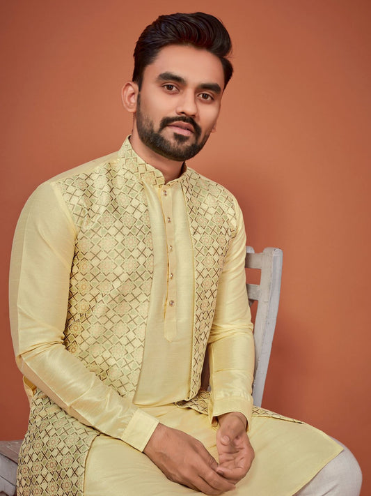 Yellow designer kurta