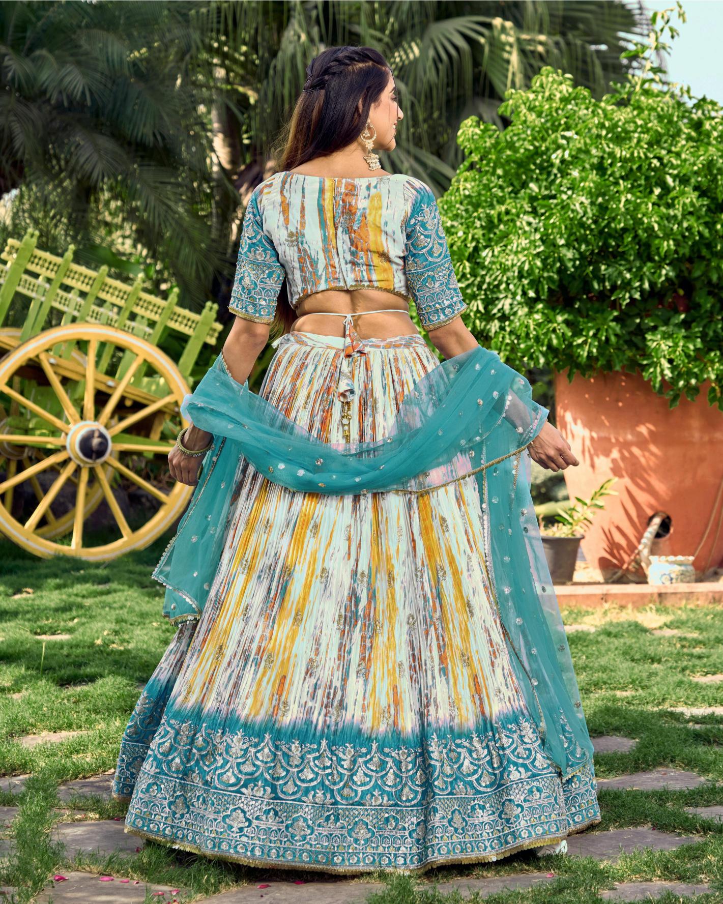 Blue designer lehenga choli for women