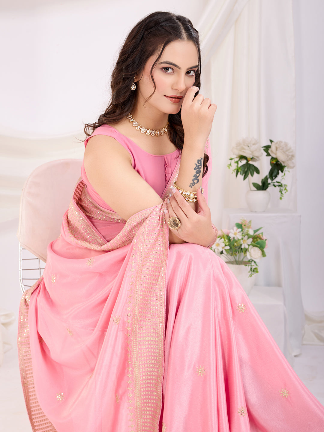 pink saree usa ragthm