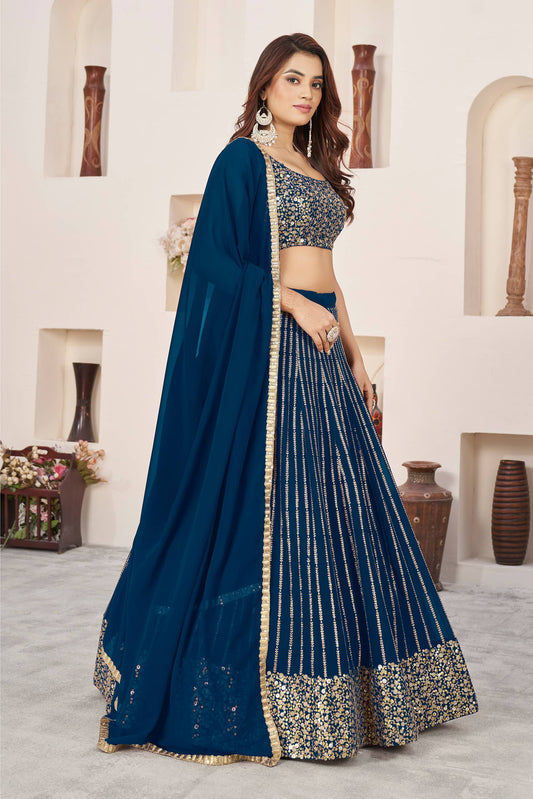 Royal blue Lehenga for Wedding