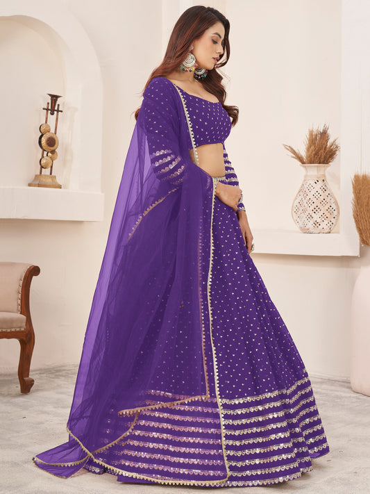 Simple purple lehenga choli for wedding