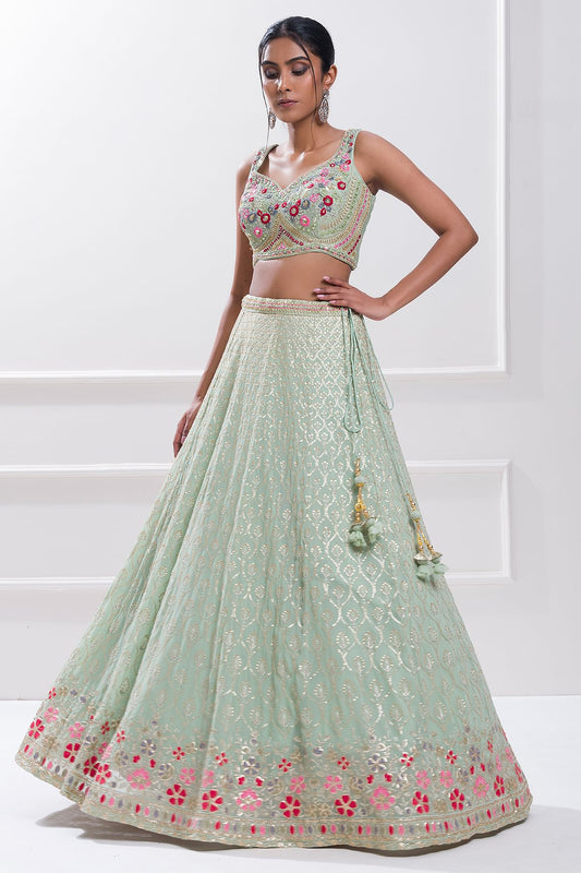 Sky Blue Lehenga Choli