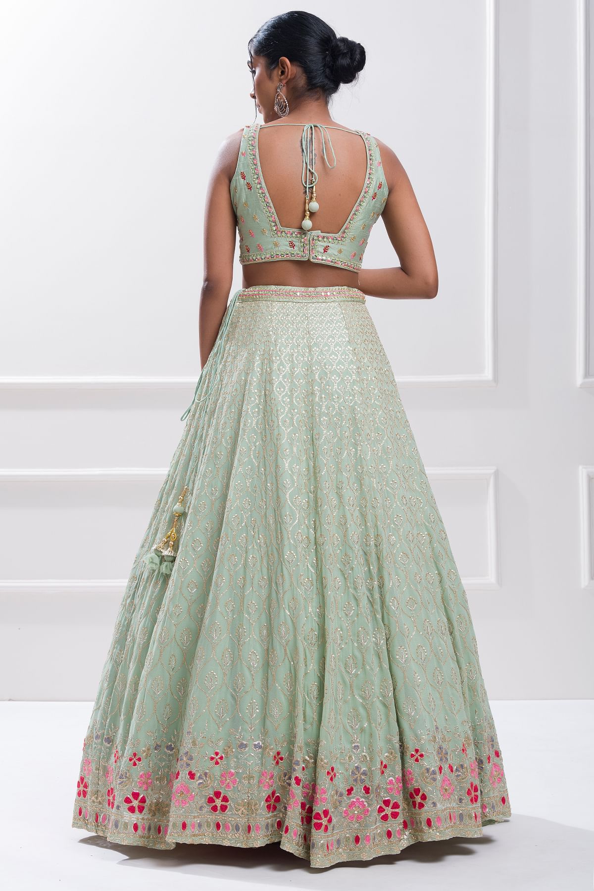 Sky blue lehenga designs with price