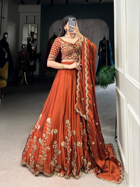 Orange designer lehenga choli