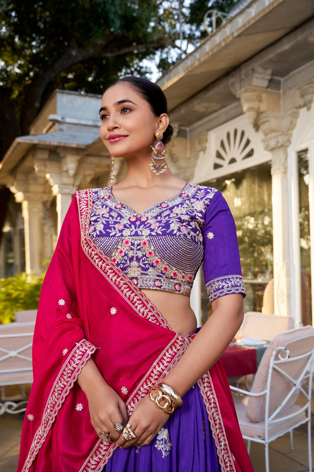 Purple color wedding lehenga choli online