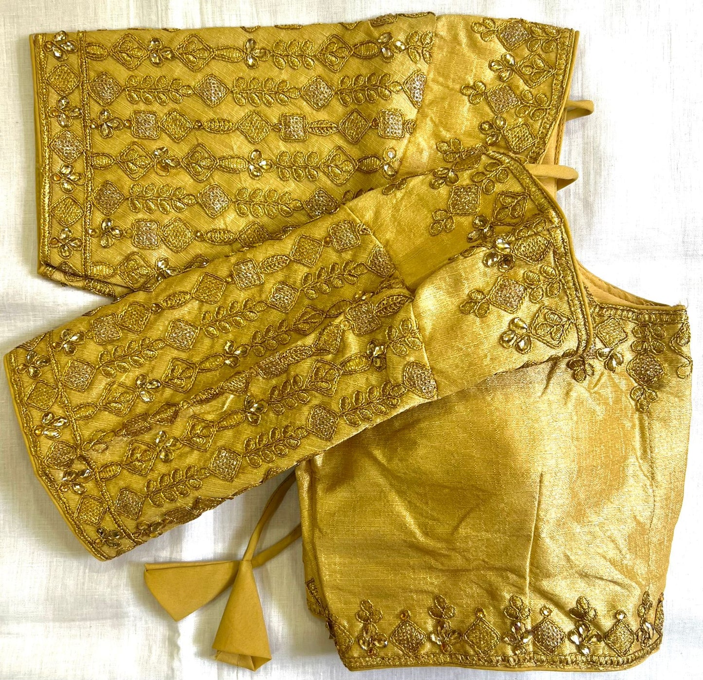Beige color phantom silk blouse images