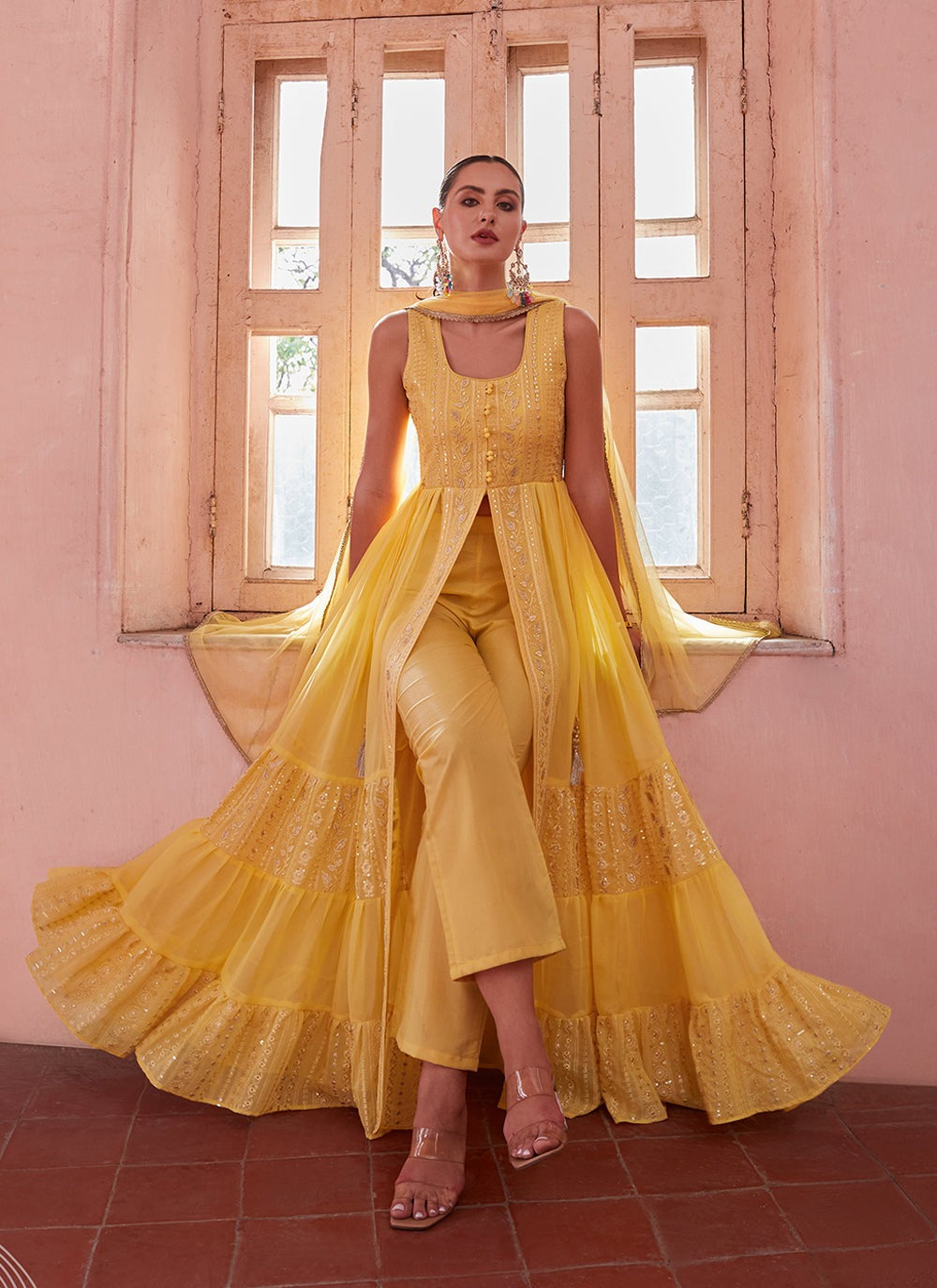 Yellow Georgette Gown