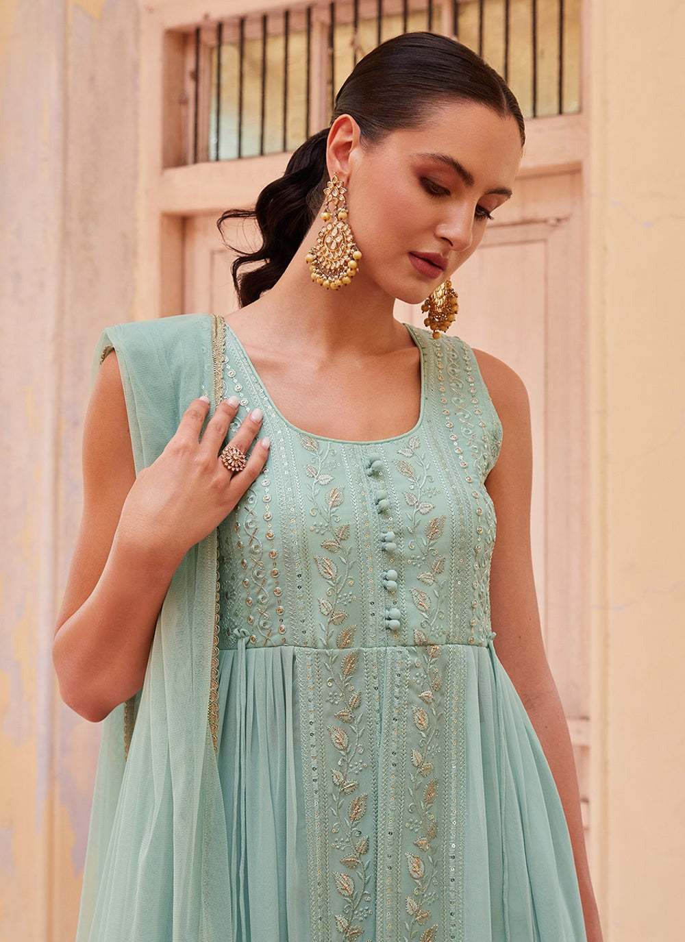 Rama color georgette gown for women online shopping