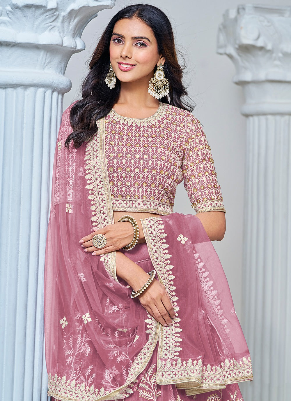 Pink color Lehenga Choli for wedding