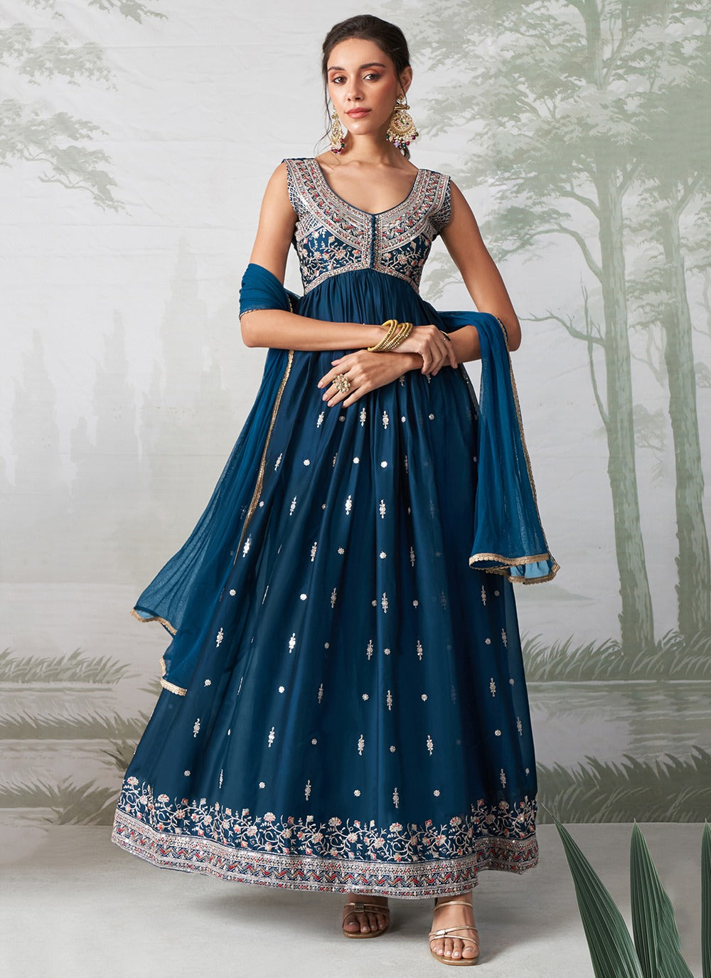 anarkali gown with dupatta for wedding