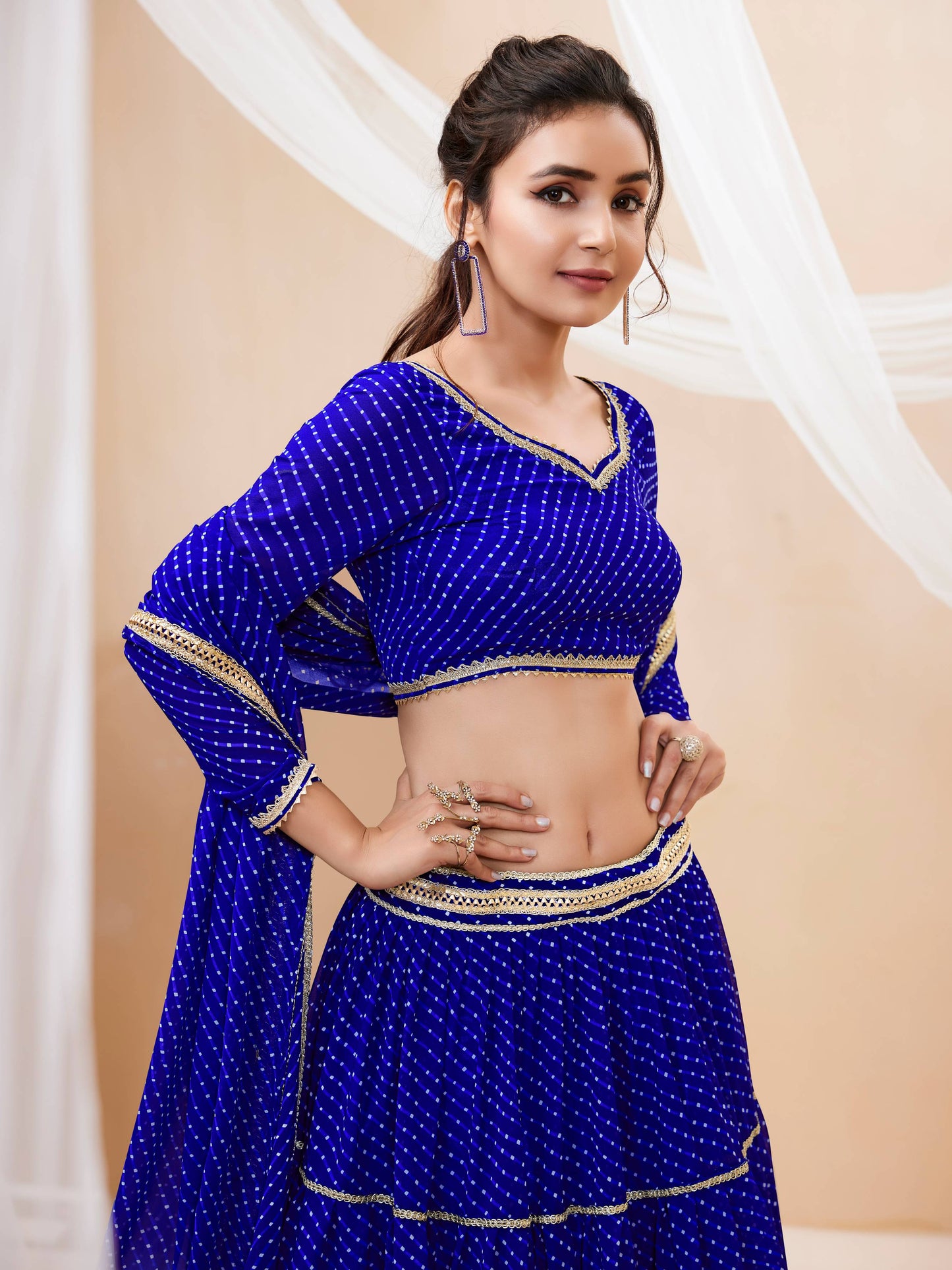 Royal Blue Lehenga combination