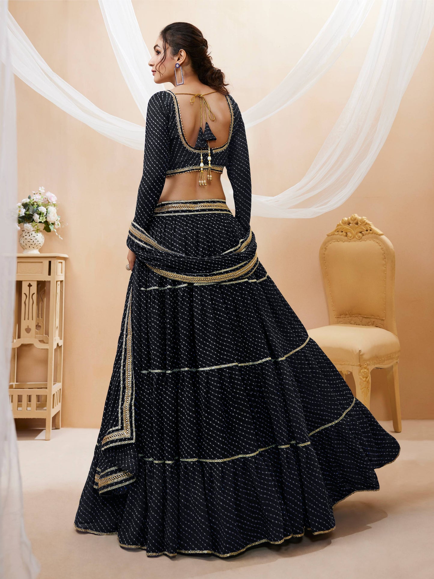 modern black lehenga for wedding