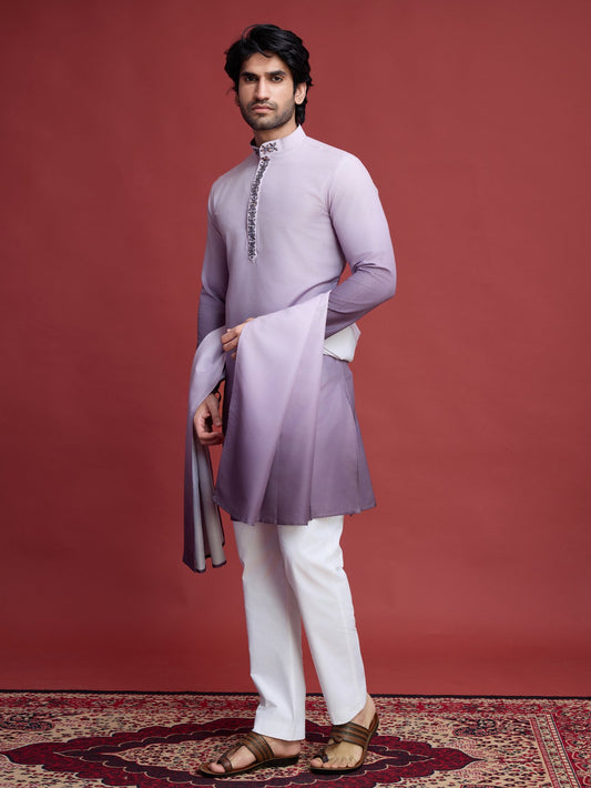 Purple color georgette kurta pajama set price