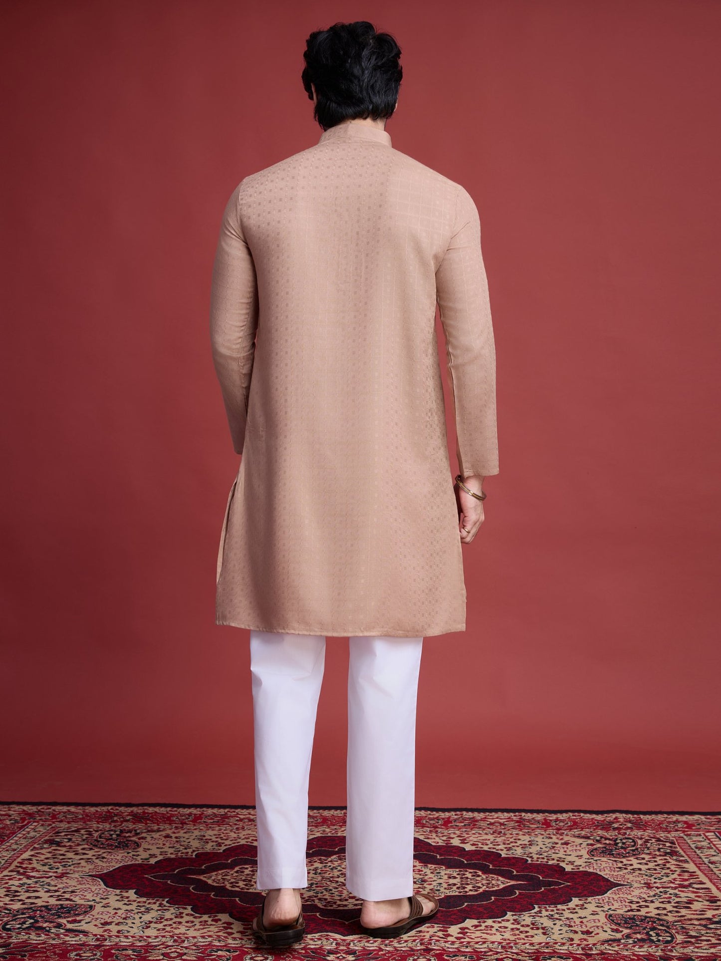 Beige color vicose readymade kurta images