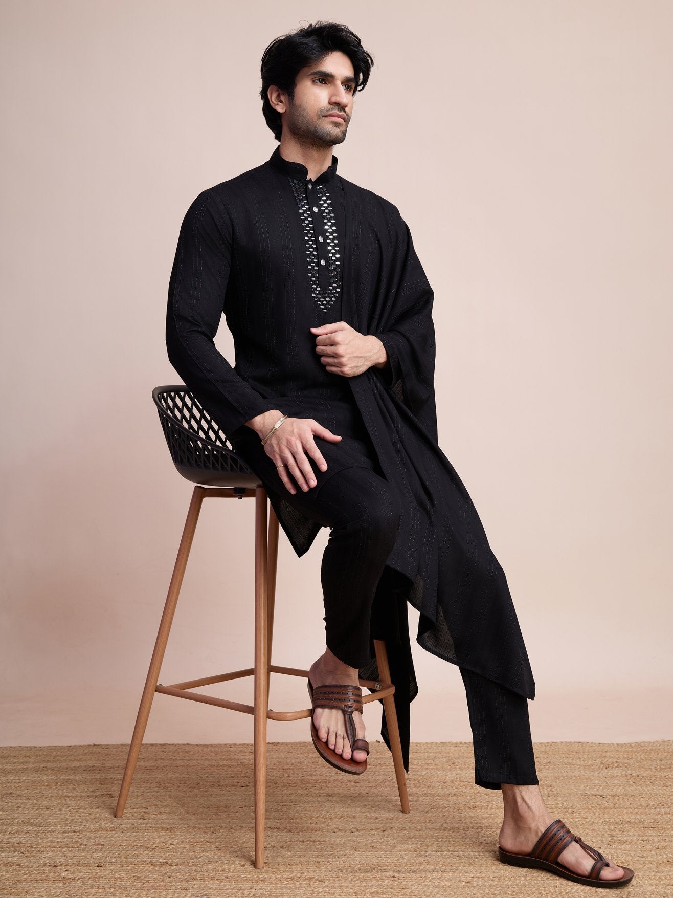 Black color viscose kurta pajama online