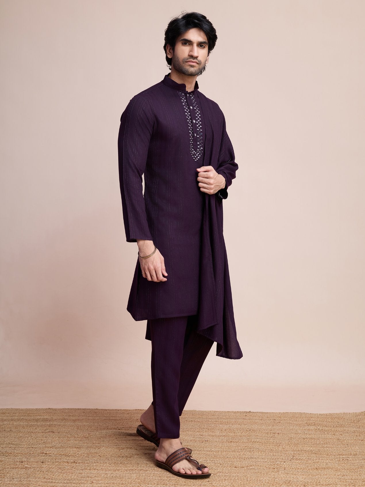 Wine color viscose kurta pajama with dupatta price