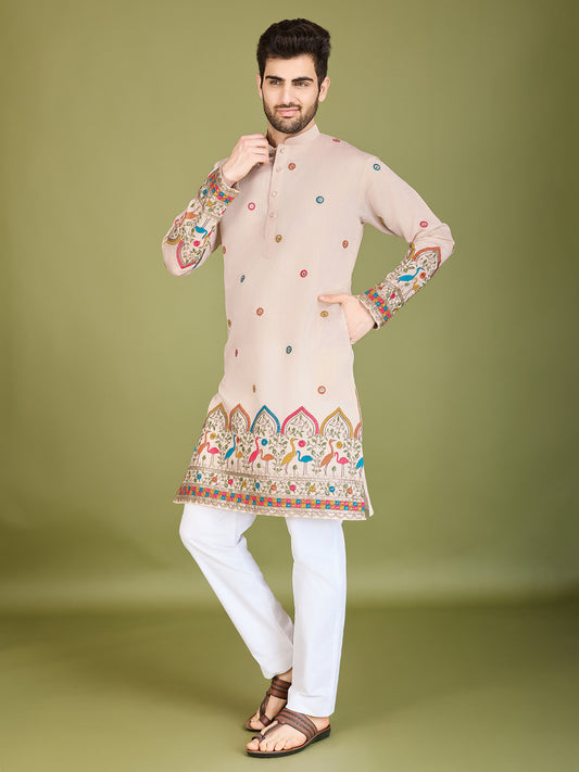 Ivery color viscose silk kurta with online