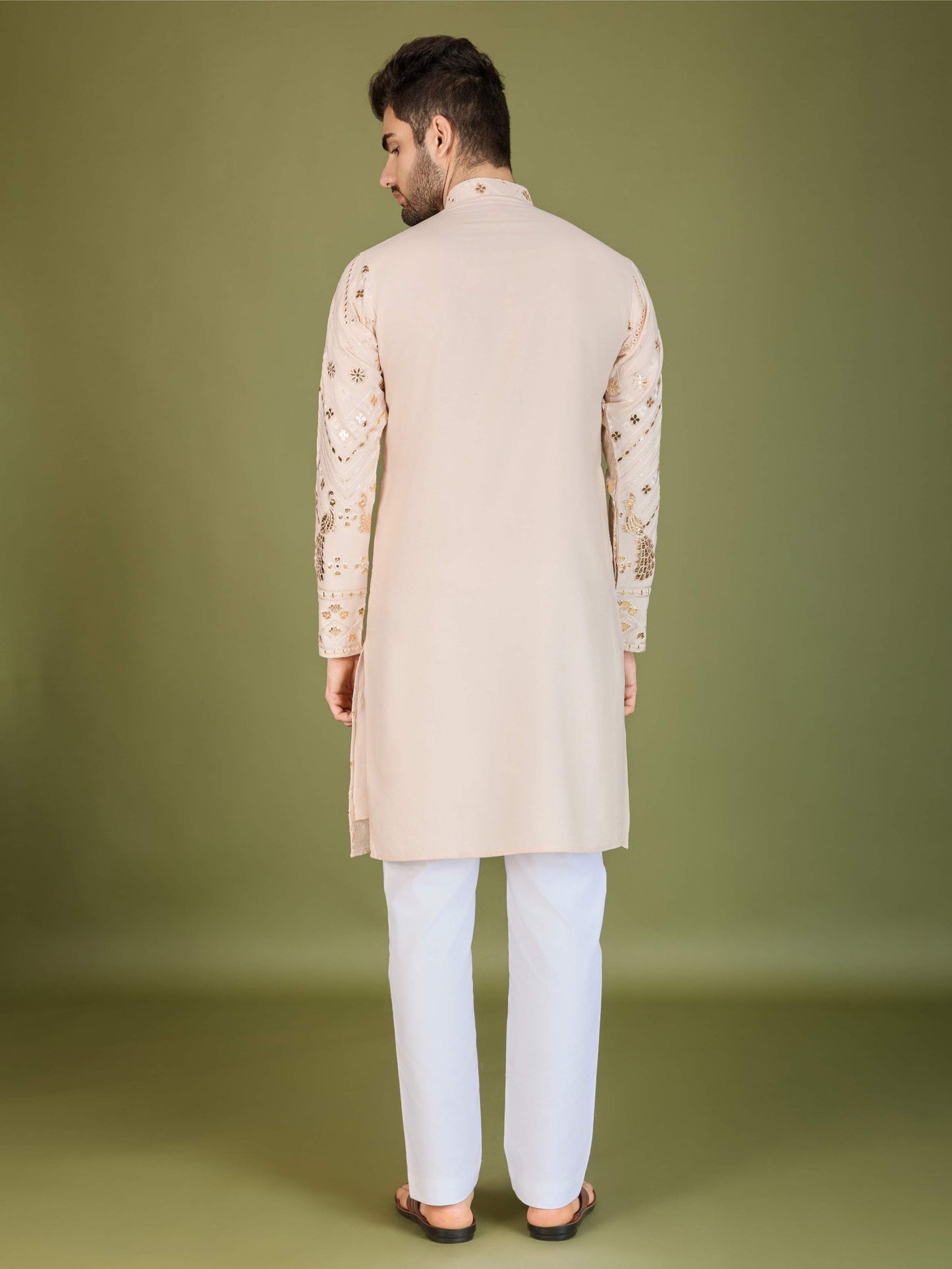 Ivery color viscose rayon mens kurta price