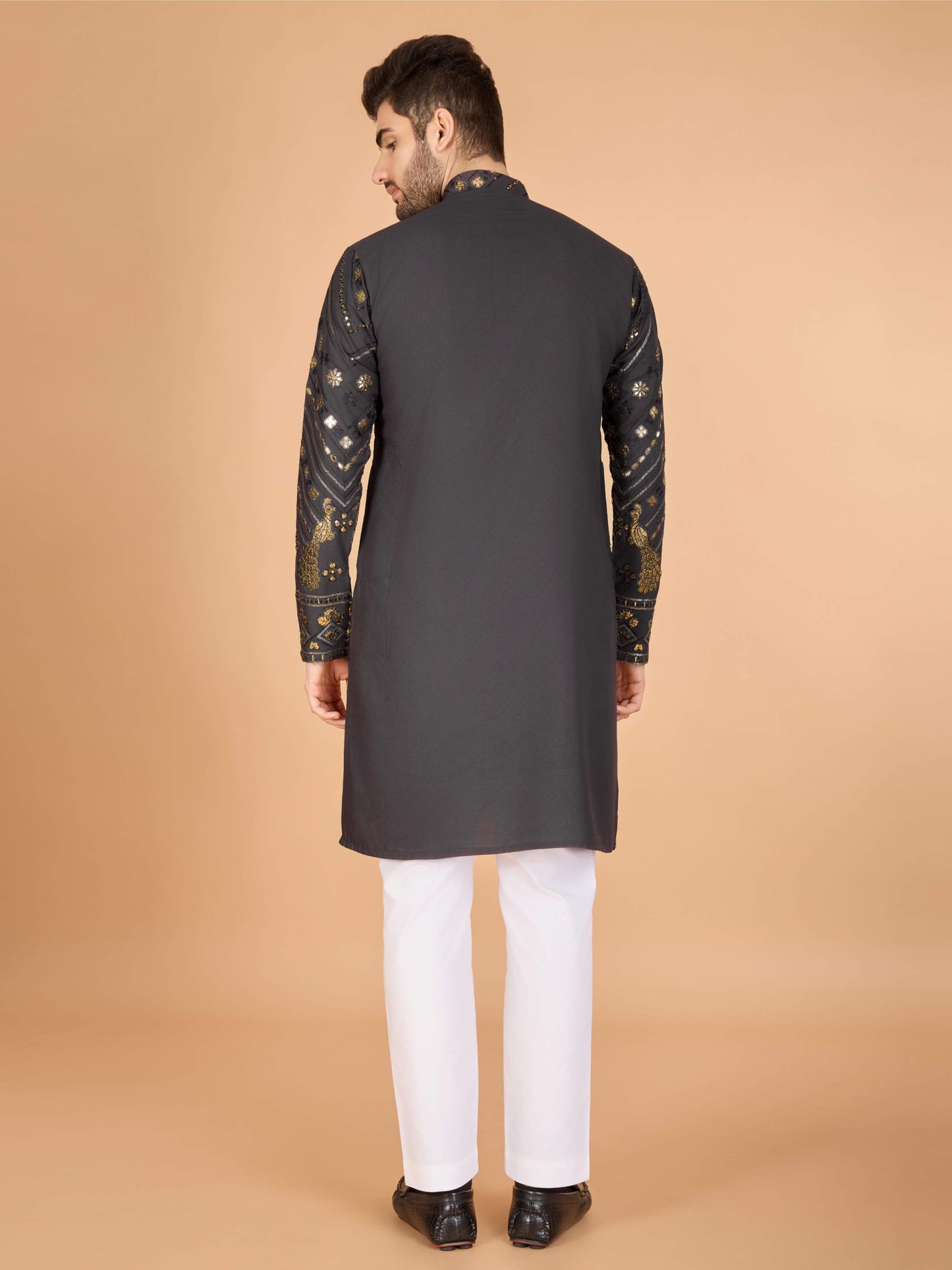 Grey color viscose rayon mens kurta price