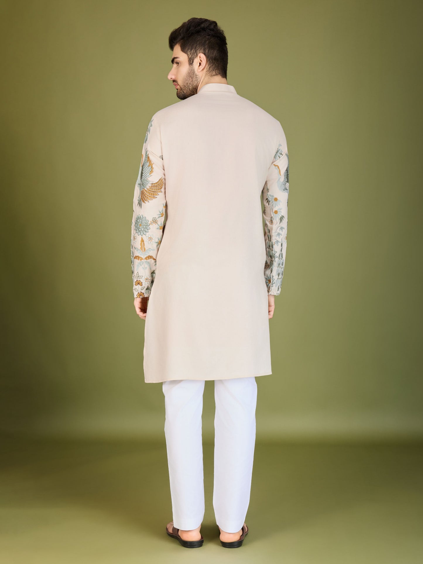 Ivery color viscose rayon men's kurta design