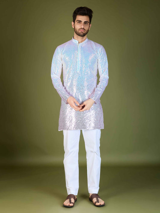 Pink color georgette men's kurta online
