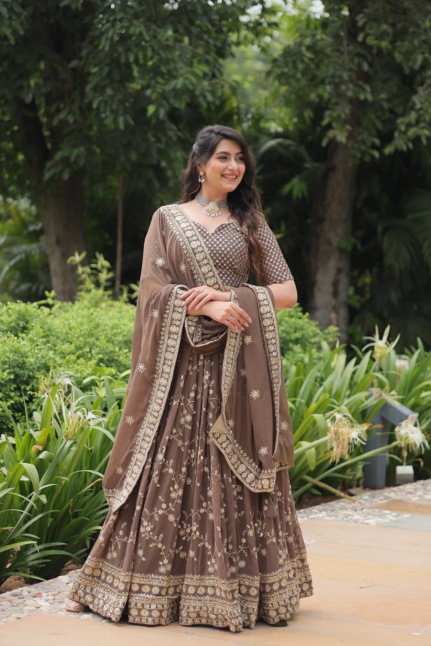 Brown colour Lehenga Bridal